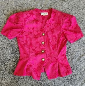 Lindsey Scott Pink Blazer Blouse/Top, No Size Tag. Best Fit Sz. S